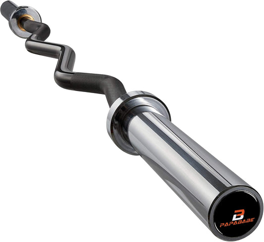 56'' Olympic Curl Bar, EZ Curl Barbell, 400 LB Weight Capacity Galvanized Lifting Bar for Strength Training, Biceps Curl and Triceps Extensions